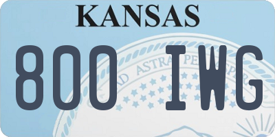 KS license plate 800IWG