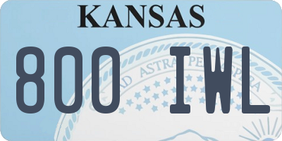 KS license plate 800IWL