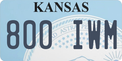 KS license plate 800IWM