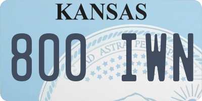 KS license plate 800IWN