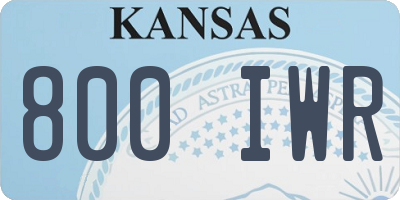 KS license plate 800IWR