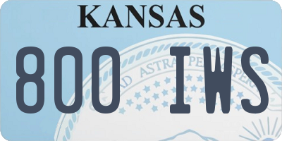KS license plate 800IWS