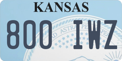 KS license plate 800IWZ