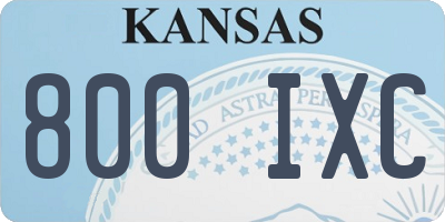 KS license plate 800IXC