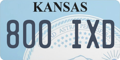 KS license plate 800IXD