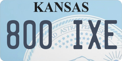 KS license plate 800IXE