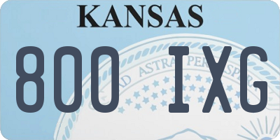 KS license plate 800IXG