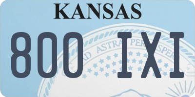 KS license plate 800IXI