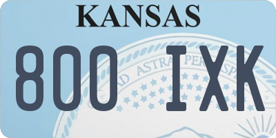 KS license plate 800IXK