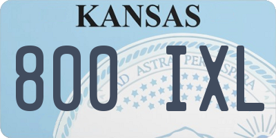 KS license plate 800IXL