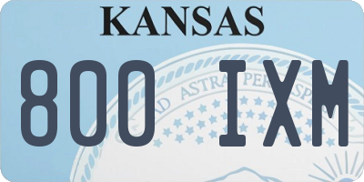 KS license plate 800IXM