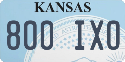 KS license plate 800IXO