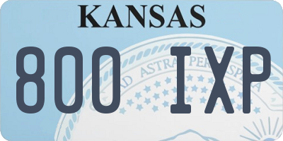 KS license plate 800IXP