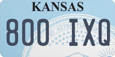 KS license plate 800IXQ