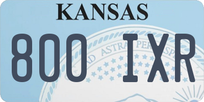 KS license plate 800IXR