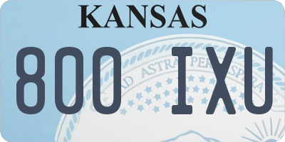 KS license plate 800IXU