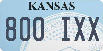 KS license plate 800IXX