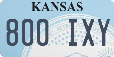 KS license plate 800IXY