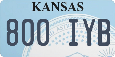 KS license plate 800IYB