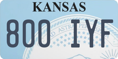 KS license plate 800IYF