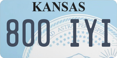 KS license plate 800IYI