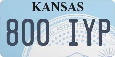 KS license plate 800IYP