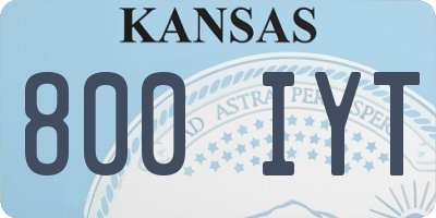 KS license plate 800IYT