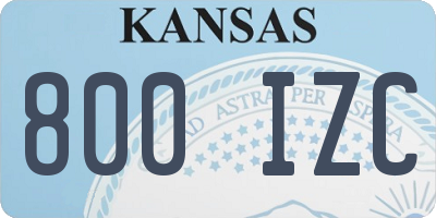 KS license plate 800IZC