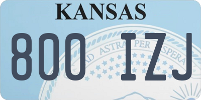 KS license plate 800IZJ