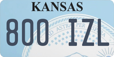 KS license plate 800IZL
