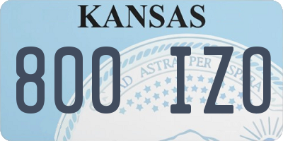 KS license plate 800IZO