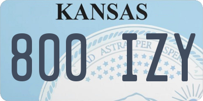 KS license plate 800IZY