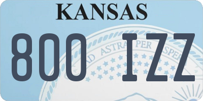 KS license plate 800IZZ