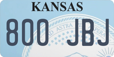 KS license plate 800JBJ
