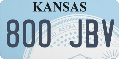 KS license plate 800JBV