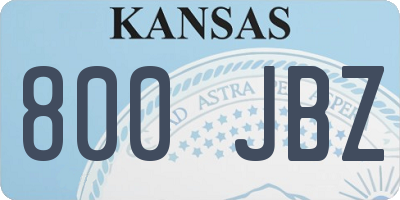 KS license plate 800JBZ