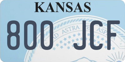 KS license plate 800JCF
