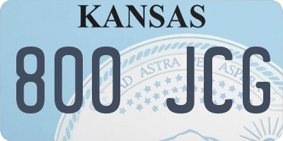KS license plate 800JCG