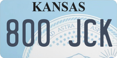 KS license plate 800JCK