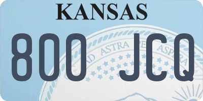 KS license plate 800JCQ