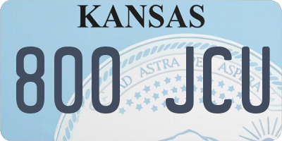 KS license plate 800JCU
