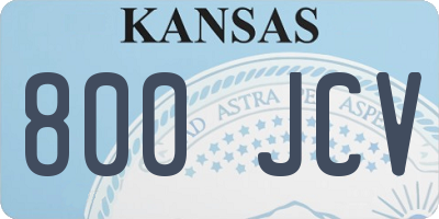 KS license plate 800JCV