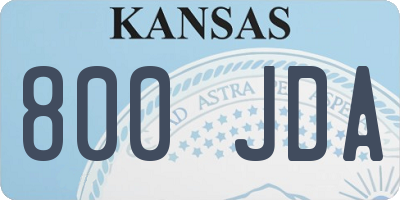 KS license plate 800JDA