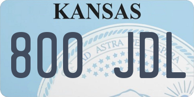 KS license plate 800JDL