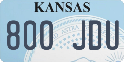 KS license plate 800JDU