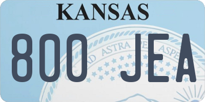 KS license plate 800JEA