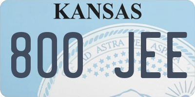 KS license plate 800JEE