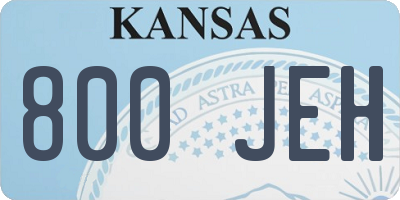 KS license plate 800JEH