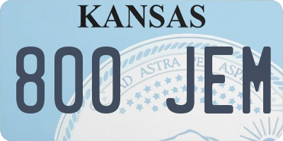 KS license plate 800JEM