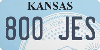 KS license plate 800JES